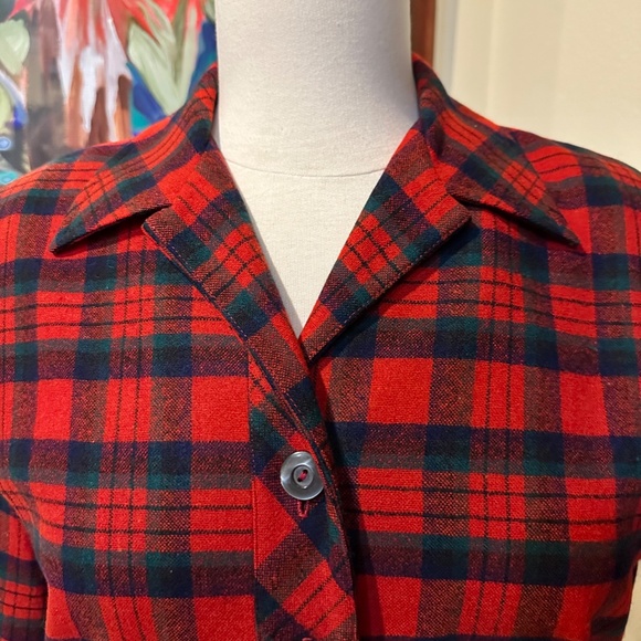 Bobbie Brooks Calgary - Vtg. 50’s Red Plaid Tartan Skirt & Jacket Suit - Sz. S - Picture 11 of 16